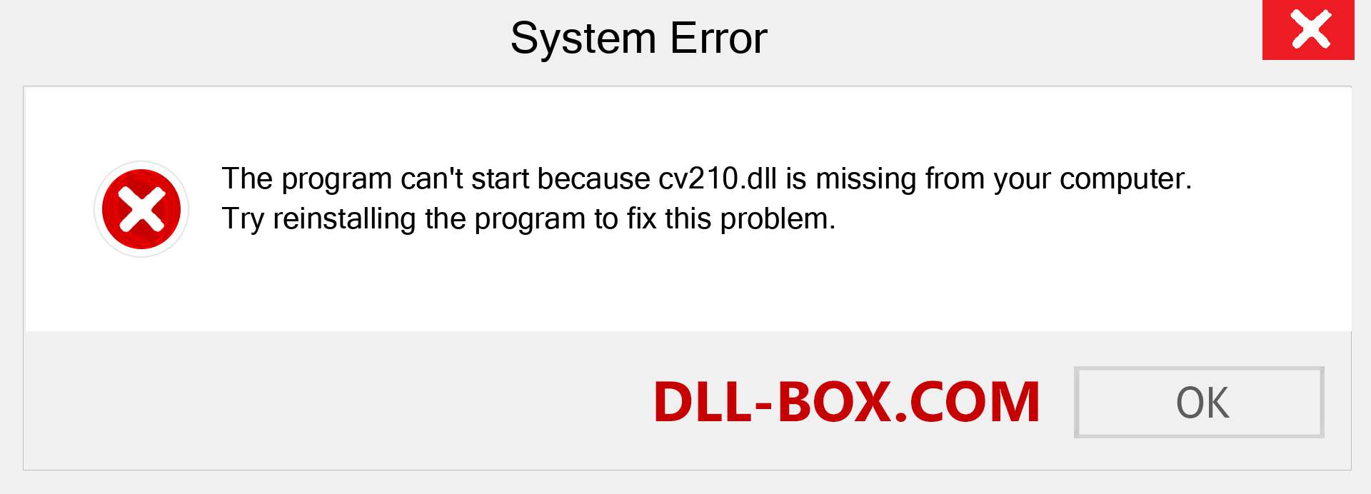  cv210.dll file is missing?. Download for Windows 7, 8, 10 - Fix  cv210 dll Missing Error on Windows, photos, images